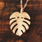 Monstera Leaf Pendant 14k Pink Gold - Hanalei Jeweler