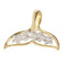 Two Tone 14K Yellow Gold/White GoldWhaletail Plumeria Pendant - Hanalei Jeweler