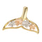 14 Yellow Gold Tri-color Whaletail Plumeria Pendant - Hanalei Jeweler