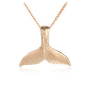 14K Pink Gold Small Whaletail Pendant Necklace - Hanalei Jeweler