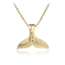 14K Yellow Gold Small Whaletail Pendant Necklace - Hanalei Jeweler