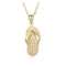 14K Yellow Gold slipper (flip flop) Aloha pendant - Hanalei Jeweler