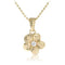 14K Yellow Gold Plumeria Pendant with Clear CZ(XS, S, M, L) - Hanalei Jeweler