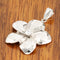 14K White Gold Plumeria Pendant with Clear CZ(XS, S, M, L) - Hanalei Jeweler