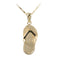 14K Yellow Gold Slipper Flip Flop Pendant - Hanalei Jeweler
