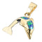 14K Yellow Gold Opal Dolphin Pendant - Hanalei Jeweler