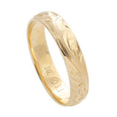 Hawaiian Jewelry 14K Yellow Gold 4mm King Scrolling Ring - Hanalei Jeweler