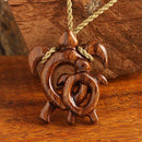 Hawaiian Koa Wood Baby Mom Honu(Turtle) Necklace
