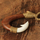 Koa Wood Bone Fish Hook Necklace