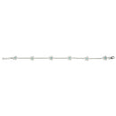 Sterling Silver Rope Chain Plumeria with Blue CZ Links Bracelet - Hanalei Jeweler