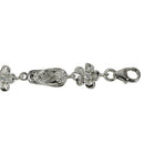 Sterling Silver Slipper Plumeria Bracelet Rhodium 8mm - Hanalei Jeweler