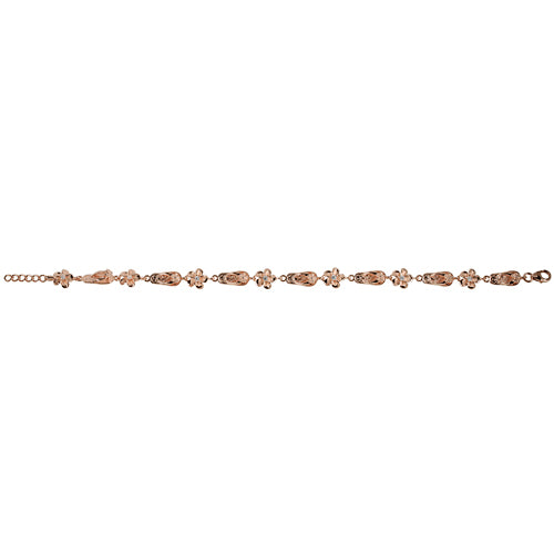 Sterling Silver Slipper Plumeria Bracelet Pink Gold Plated 8mm - Hanalei Jeweler