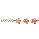 Pink Gold Plated 8mm Plumeria Bracelet Prong Setting CZ - Hanalei Jeweler