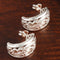 Scrolling See Through Oval Half Moon Earring (L) One Tone