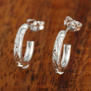 Solid Wire Scrolling Half Moon Earring