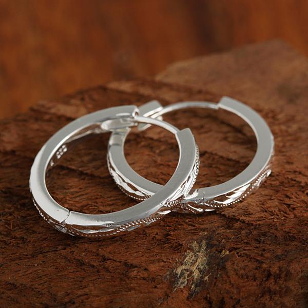 Solid Wire Scrolling Round Earrings(L)