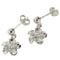 Sterling Silver Rhodium Bead Plumeria Stud Earring 10mm - Hanalei Jeweler