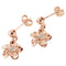 Pink Gold Plated Bead Plumeria Stud Earring 10mm - Hanalei Jeweler