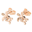 Sterling Silver Pink Gold 8mm Plumeria in Honu Stud Earring - Hanalei Jeweler