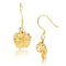 Yellow Gold Plated Sterling Silver Hibiscus Hook Earring 12mm - Hanalei Jeweler