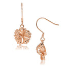 Pink Gold Plated Sterling Silver Hibiscus Hook Earring 12mm - Hanalei Jeweler