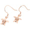 4mm Plumeria in Honu Pink Gold Plated Sterling Silver Hook Earring - Hanalei Jeweler