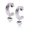 Half Cirle with Hanging Hear Sterling Silver Stud Earring