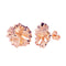 Sterling Silver 12mm Hibiscus Stud Earring Pink Gold Plated - Hanalei Jeweler