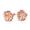 Sterling Silver 12mm Hibiscus Stud Earring Pink Gold Plated - Hanalei Jeweler