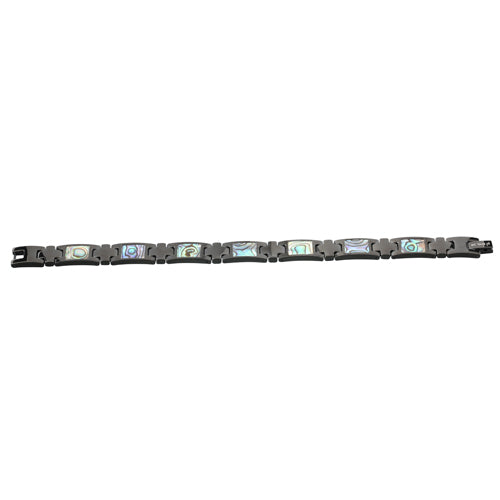 Abalone Inlay Bracelet Iron Plated Black - Hanalei Jeweler