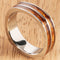 Koa Wood Titanium Wedding Ring Double Row Square 6mm - Hanalei Jeweler