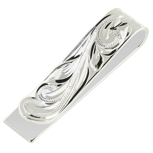 Sterling Silver 10mm Money Clip Scroll Engraving - Hanalei Jeweler