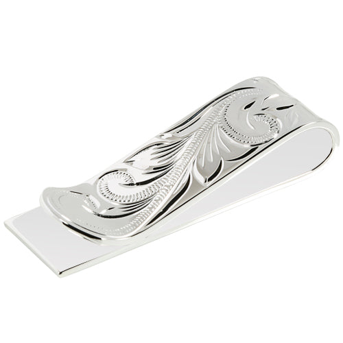 Sterling Silver 15mm Money Clip Scroll Engraving - Hanalei Jeweler