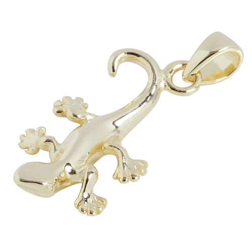 Sterling Silver Yellow Gold Plated Gecko Pendant - Hanalei Jeweler