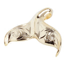 Yellow Gold Plated Sterling Silver Small Whale Tail Pendant Scroll Engraving - Hanalei Jeweler