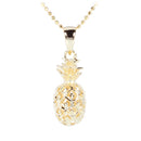 Yellow Gold Plated Sterling Silver Pineapple Pendant (L) - Hanalei Jeweler