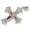 Sterling Silver Dark Red and Clear CZ Cross Pendant - Hanalei Jeweler