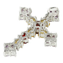 Sterling Silver Mutil Color CZ Cross Pendant - Hanalei Jeweler