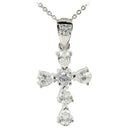 Sterling Silver Clear CZ Cross Pendant - Hanalei Jeweler