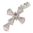 Sterling Silver Pink CZ Cross Pendant - Hanalei Jeweler
