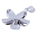 Sterling Silver 30mm Tri-color CZ Plumeria Pendant - Hanalei Jeweler