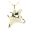 Yellow Gold Plated Sterling Silver Shiny Manta Ray Pendant - Hanalei Jeweler