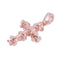 Pink Gold Plated Sterling Silver 4mm Plumeria Cross Pendant - Hanalei Jeweler