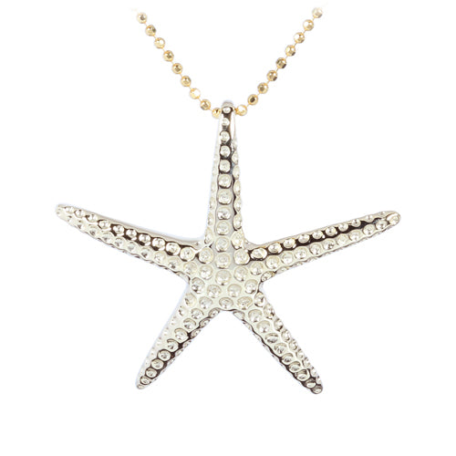 Yellow Gold Plated Sterling Silver Starfish Pendant(L) - Hanalei Jeweler