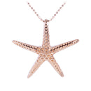 Pink Gold Plated Sterling Silver Starfish Pendant(L) - Hanalei Jeweler