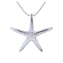 Sterling Silver Rhodium Starfish Pendant(L) - Hanalei Jeweler