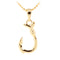 Yellow Gold Plated Sterling Silver Small Fish Hook Pendant - Hanalei Jeweler