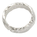 Sterling Silver Hawaiian Scroll Oval Cut Out Edge Ring 6mm Heavy Weight (2.5mm)