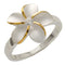 Single Plumeria Two Tone Ring 15mm - Hanalei Jeweler