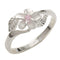 8mm Plumeria Two Leave Pink CZ Ring - Hanalei Jeweler